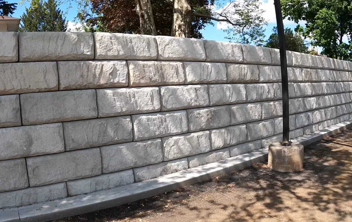 Retaining walls and concrete masonry
